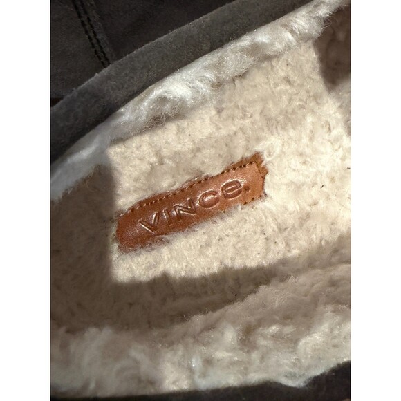 Vince Mens Suede Shearling Slippers Moccasins Size 10 Brown Lounge House Shoes main image 6